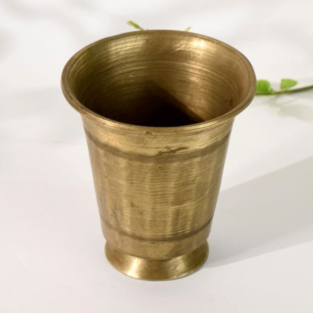 Traditional Brass Prayer Holy Glass Vessel for Decoration