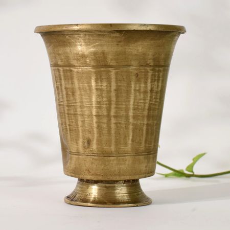 Antique Brass Devotional Holy Water Glass Pot for Home decor