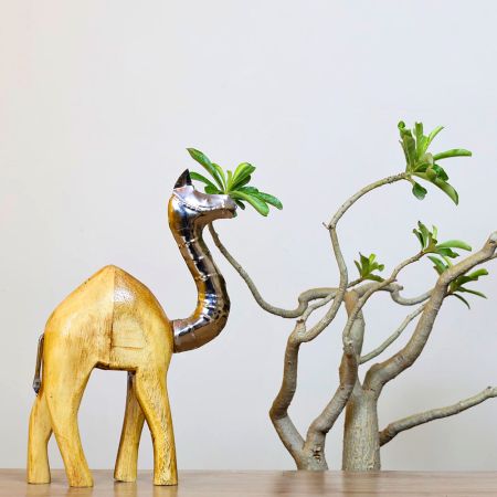 Handcrafted Mango Wood Boho Camel Figurine