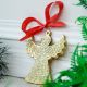 Handmade Golden Aluminium Christmas Ornaments - Set of 6