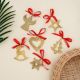 Handmade Golden Aluminium Christmas Ornaments - Set of 6