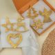 Handmade Golden Aluminium Christmas Ornaments - Set of 6