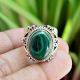 Malachite 925 Sterling Silver Ring Handmade