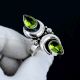 Peridot Moon 925 Sterling Silver Ring Boho Jewelry