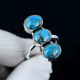 Blue Copper Turquoise 925 Sterling Silver Ring Handmade Boho Jewelry