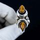 Tiger Eye Moon 925 Sterling Silver Ring Handmade Boho Jewelry