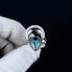 Blue Topaz Moon 925 Sterling Silver Ring Handmade Boho Jewelry