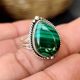 Boho Malachite Ring 925 Sterling Silver Handmade Gemstone Jewelry