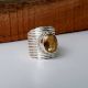 Citrine Gemstone Designer 925 Sterling Silver Ring Handmade Boho Jewelry