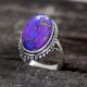 Purple Copper Turquoise 925 Sterling Silver Ring Handmade Boho Jewelry