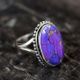 Purple Copper Turquoise 925 Sterling Silver Ring Handmade Boho Jewelry