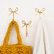 Elegant Bow Design Brass Wall Hook – Decorative & Functional Hanging Hook for Home Decor-Pack of 3