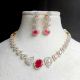 Handcrafted Garnet Emerald Necklace Jewellery Set