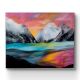 Handpainted Snowy Peaks Reflecting Vibrant Sunrise Colors