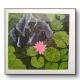 Handpainted Pink Lotus Amid Lush Green Leaves