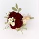 Deep Red Crochet Rose Corsage With Blossoms