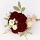 Deep Red Crochet Rose Corsage With Blossoms