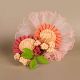 Peach and Coral Crochet Daisy Fan Bloom Tulle