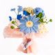Sky Blue Crochet Bouquet With Pastel Blooms