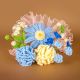 Sky Blue Crochet Bouquet With Pastel Blooms