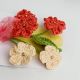 Coral and Cream Crochet Flower Blossoms Arrangement