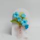 Gradient Blue Crochet Flowers Blossoms Tulle