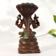 Antique Copper Goddess Mariamman Figurine for Sacred Spaces