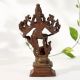 Vintage Copper Goddess Durga Slaying Demon Figurine