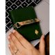 Vegan Leather Cardholder With Gold Clasp