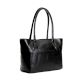 Minimalist Black Leather Tote With Sleek Curved Handles