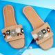 Handmade Boho Slip Sandal with Embroidered Strap