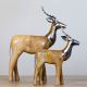 Wooden Metal Deer Sculpture Painted Natural Pair Of 2