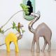 Carved Camel Figurines Rustic Desert Home Decor Pair of 2