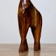 Handcrafted Mango Wood Giraffe Figurine Metal Decor