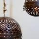 Antique Finish Metal Hanging Ball Lamps Candle Holders Set Of 3