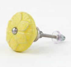Yellow Wheel Flower Knob