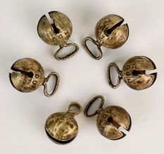 Handmade Indian Vintage Bell Metal Cow Bells in Set of 6