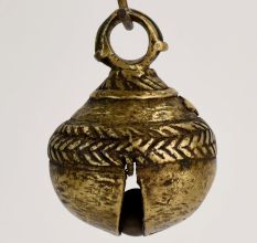 Rustic Northern India Bell Metal Cow Bell in Antique Finish