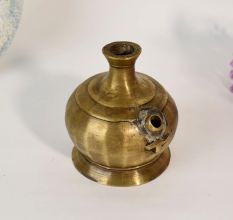 Handcrafted Vintage Brass Hookah Base Vase for Rustic Floral Decor