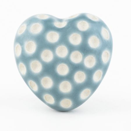 Grey Heart Etched Ceramic Knob