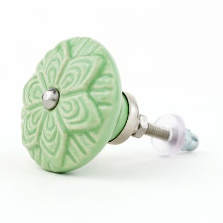Green Wheel Flower Knob