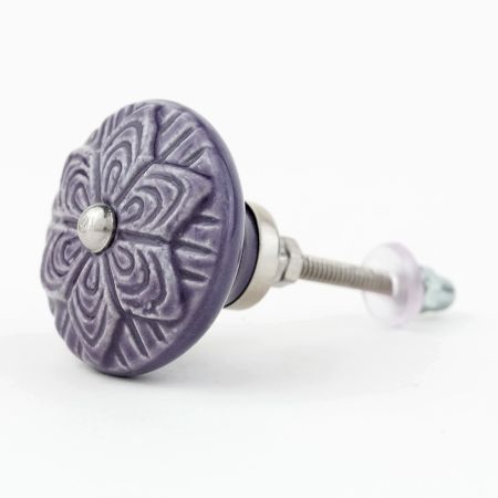 Grey Wheel Flower Knob