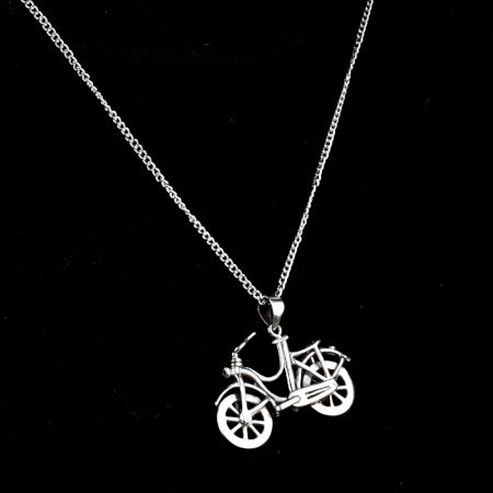 92.5 Sterling Silver Mini Bike Bicycle Cycle Pendant