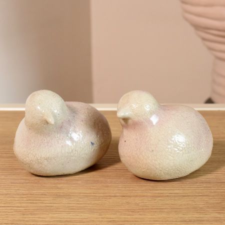 Handcrafted Ceramic Bird Sculptures by Artist Meena Vohra Set Of 2