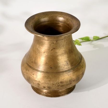 Vintage Brass Holy Water Pot Handmade in South India
