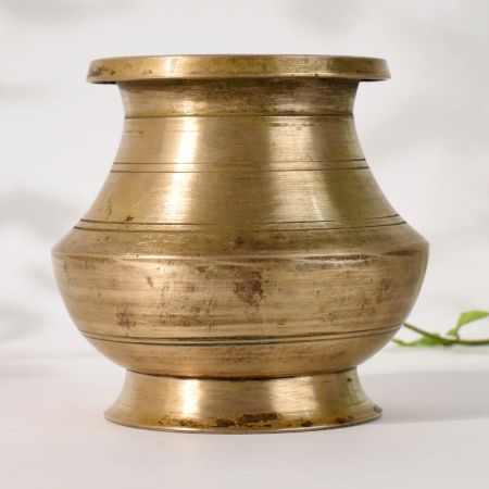 Vintage Brass Holy Water Pot Handmade South Indian Puja Lota