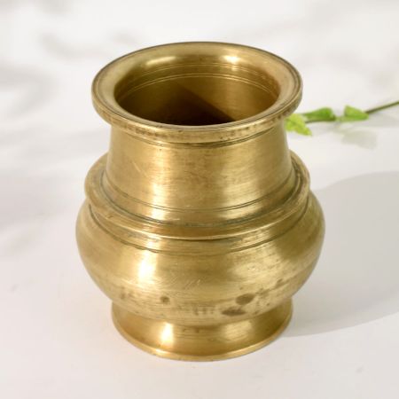 Handmade South Indian Vintage Brass Pooja Water Pot for Rituals