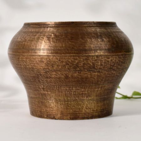 Handmade Brass Vintage Pot for Floral Decoration and Rustic Home Decor