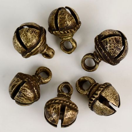 Handcrafted Vintage Indian Bell Metal Cow Bells in Set of 6