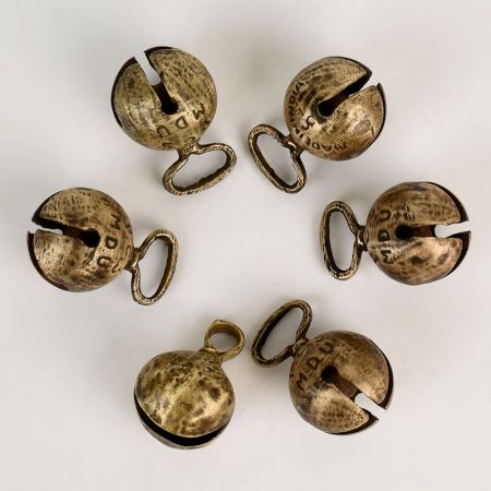 Handmade Indian Vintage Bell Metal Cow Bells in Set of 6